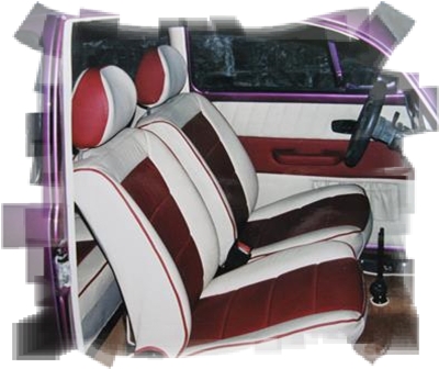 purple car seats